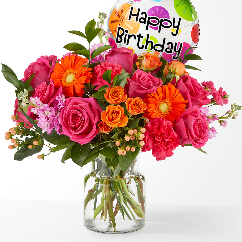 Fiesta Bouquet with Birthday Balloon – Oopsie Daisy Llc, Berlin NJ