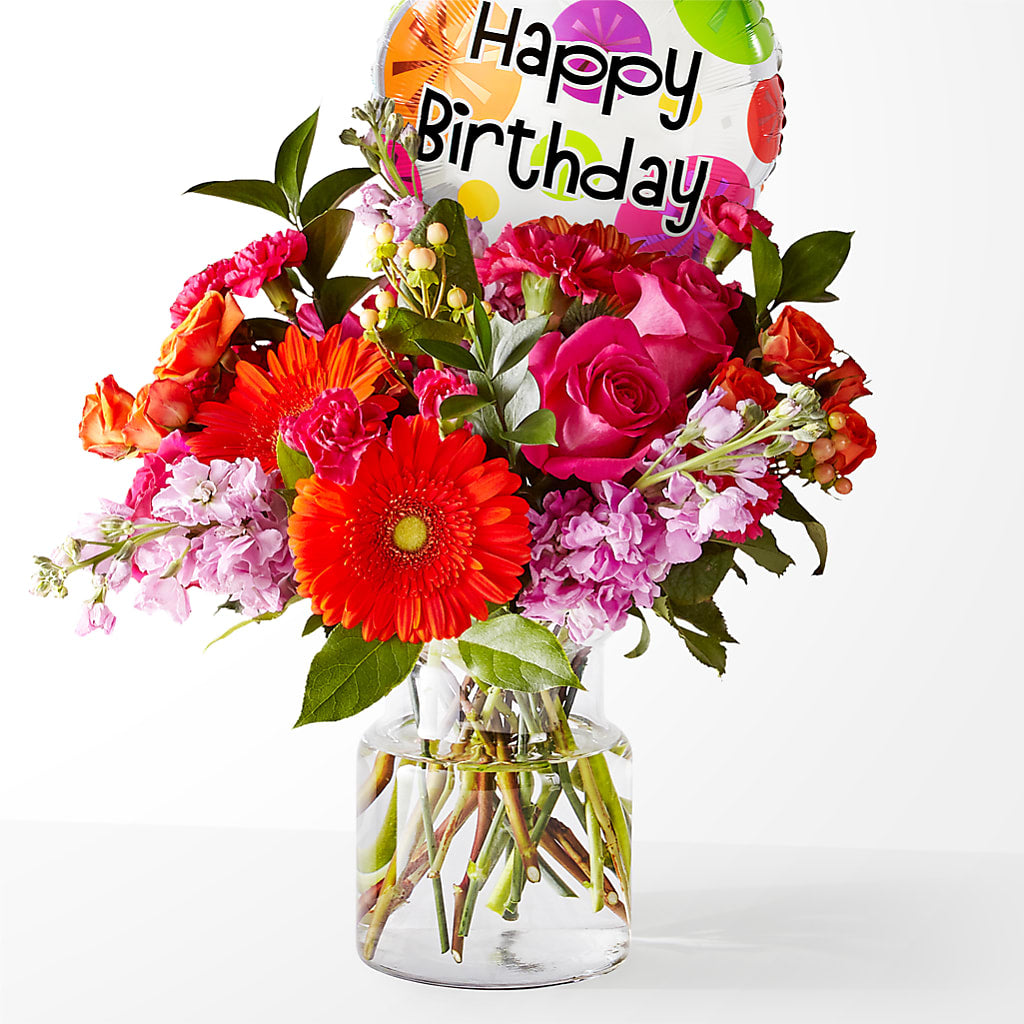 Fiesta Bouquet with Birthday Balloon – Oopsie Daisy Llc, Berlin NJ