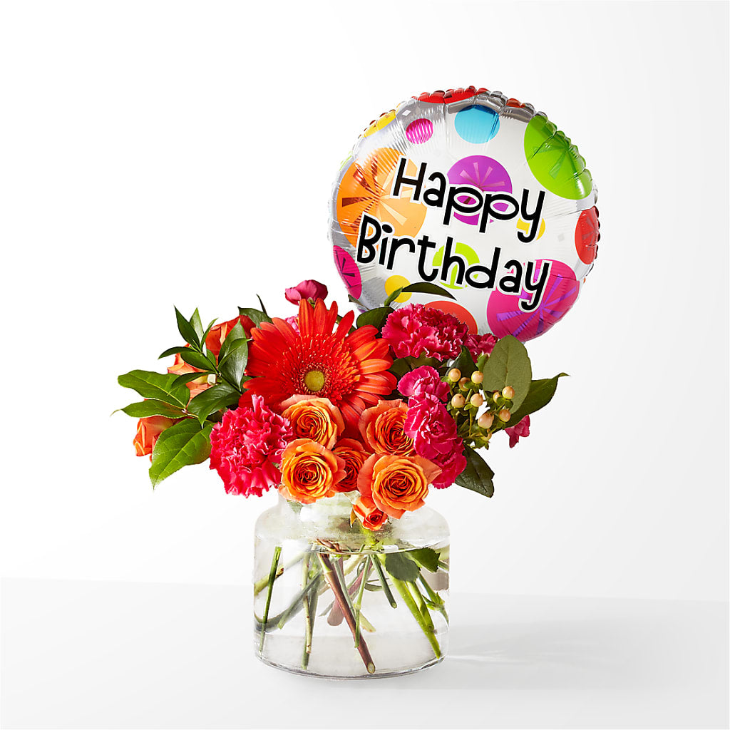 Fiesta Bouquet with Birthday Balloon – Oopsie Daisy Llc, Berlin NJ