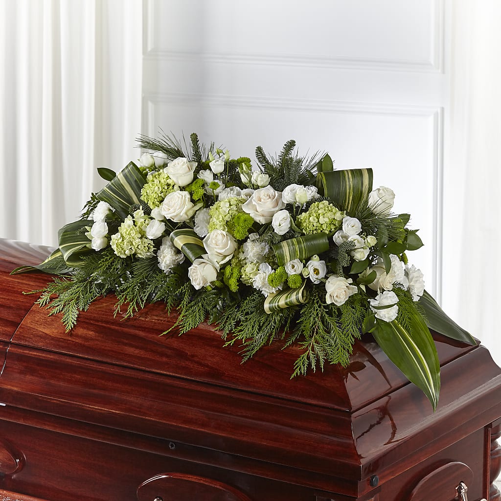 Hopeful Gesture Casket Spray – Oopsie Daisy Llc, Berlin NJ