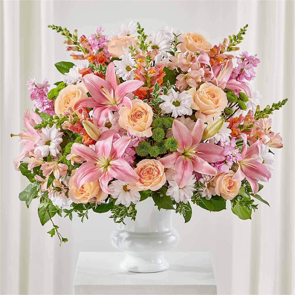 Heartfelt Gesture Urn Arrangement – Oopsie Daisy Llc, Berlin NJ