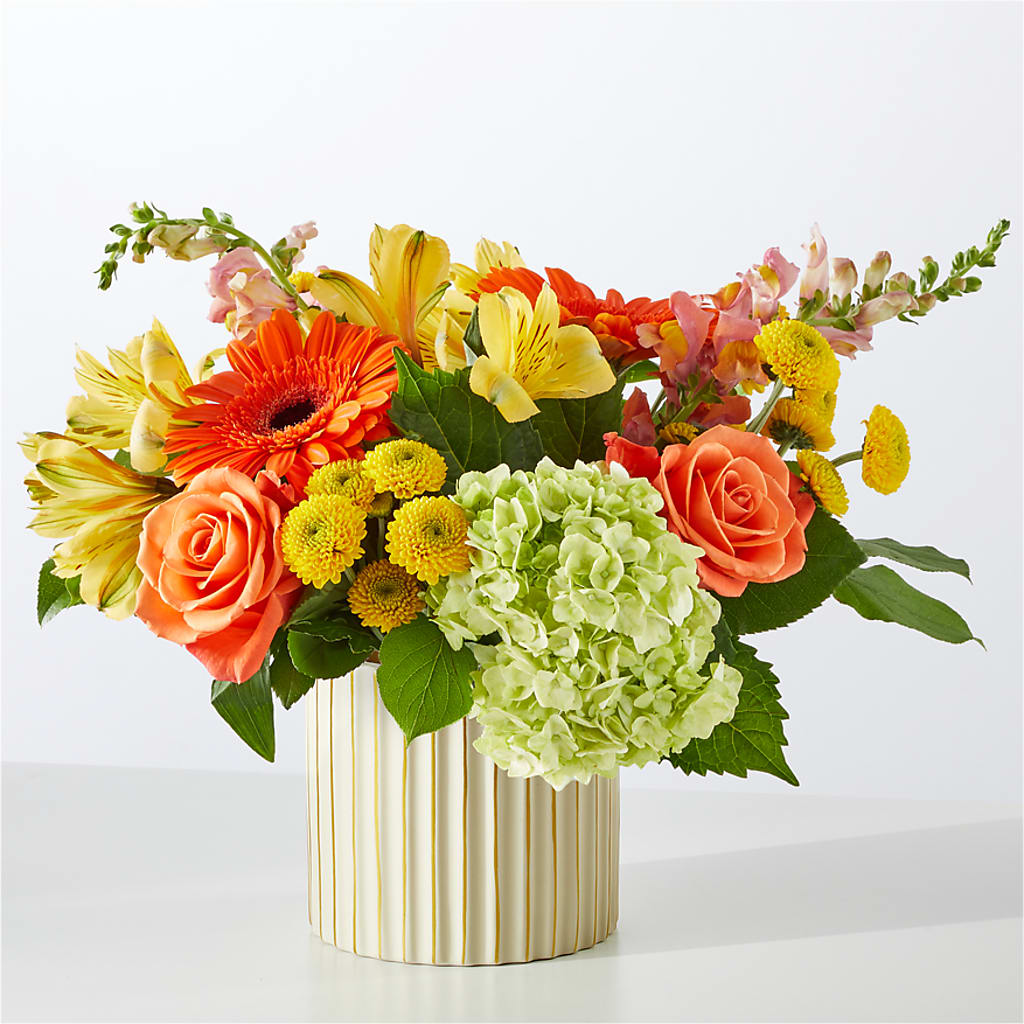 Autumn Sunshine Bouquet with Ivory Vase –  Oopsie Daisy Llc, Berlin NJ