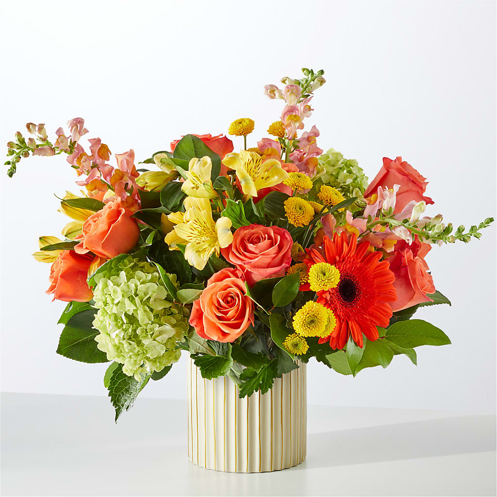 Autumn Sunshine Bouquet with Ivory Vase –  Oopsie Daisy Llc, Berlin NJ