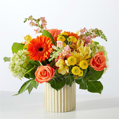 Autumn Sunshine Bouquet with Ivory Vase –  Oopsie Daisy Llc, Berlin NJ