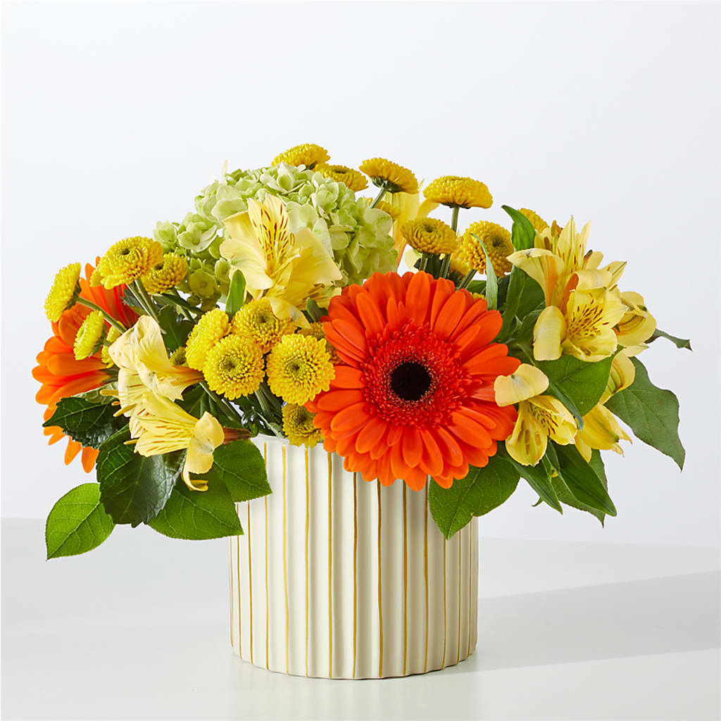 Autumn Sunshine Bouquet with Ivory Vase –  Oopsie Daisy Llc, Berlin NJ