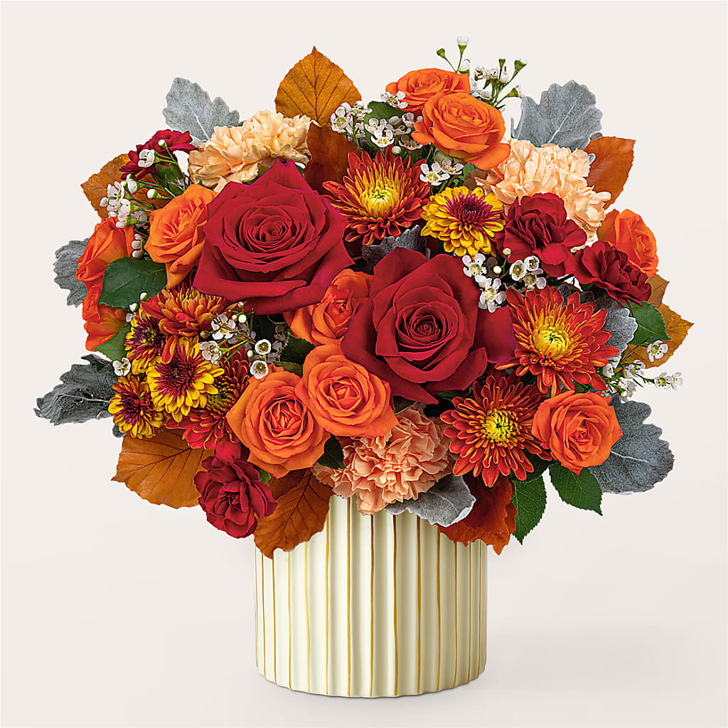 Merlot Bouquet with Ivory Vase –  Oopsie Daisy Llc, Berlin NJ